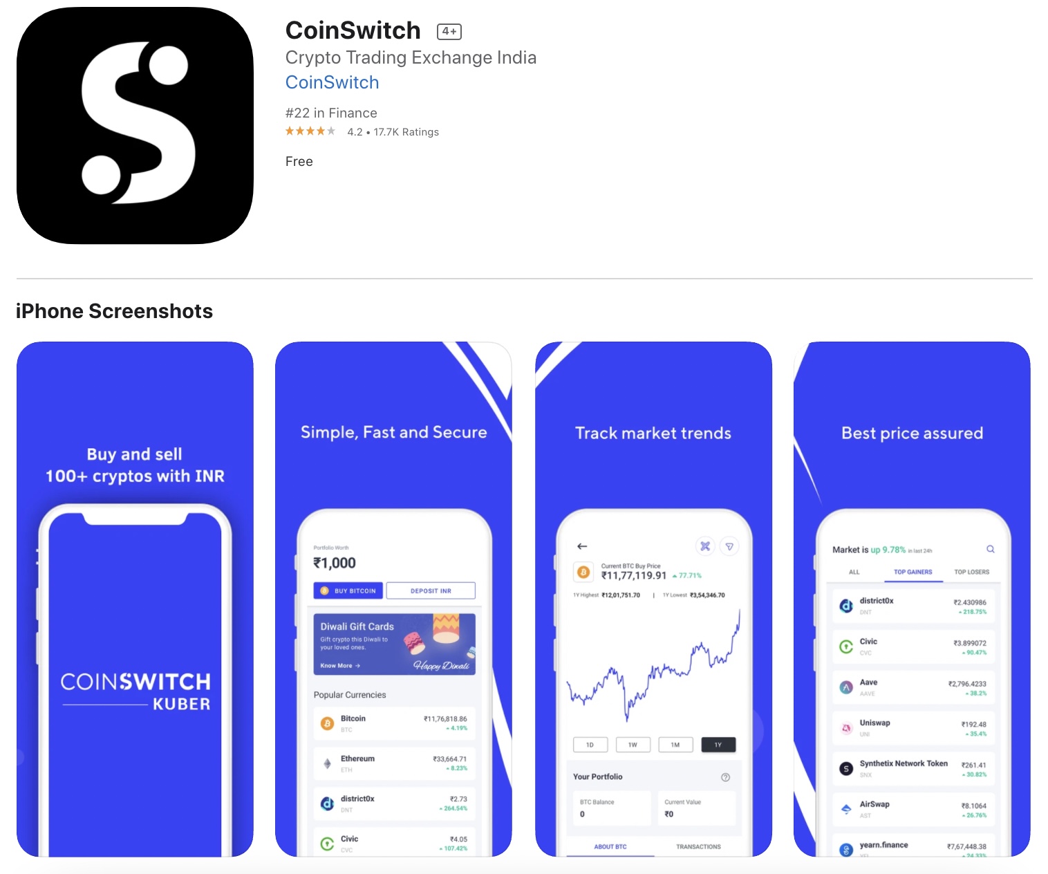 CoinSwitch onboarding