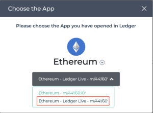 Choose the right path ledger ethereum