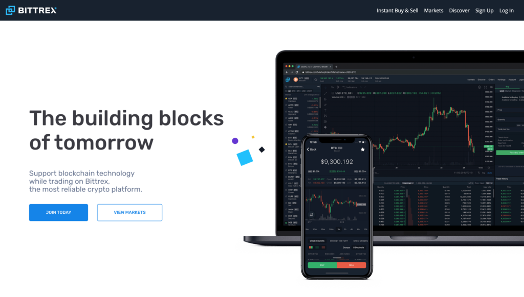 Bittrex Exchange Homepage