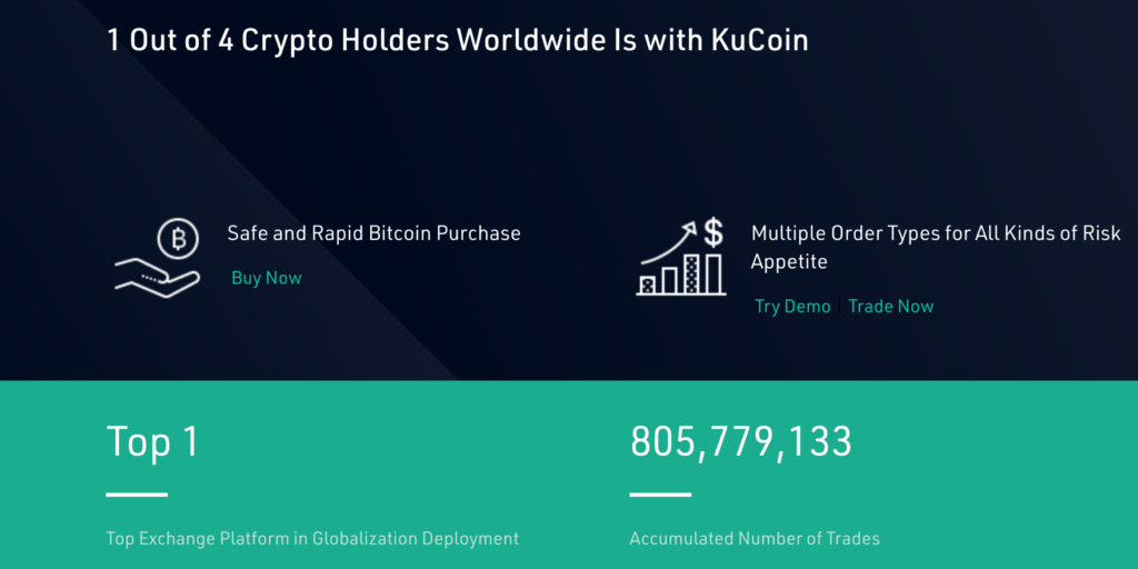 KuCoin homepage screenshot