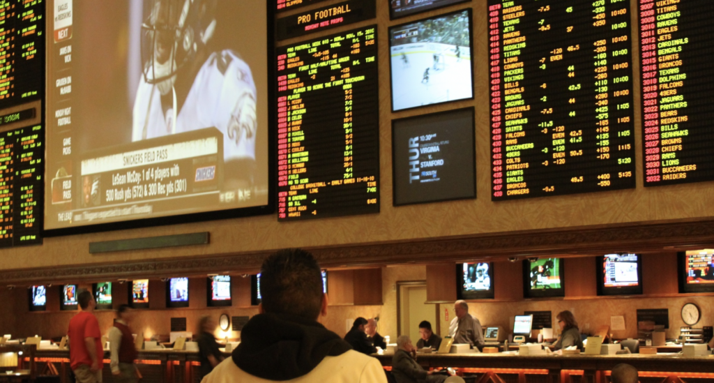 Screenshot of odds boards at a race and sports book 