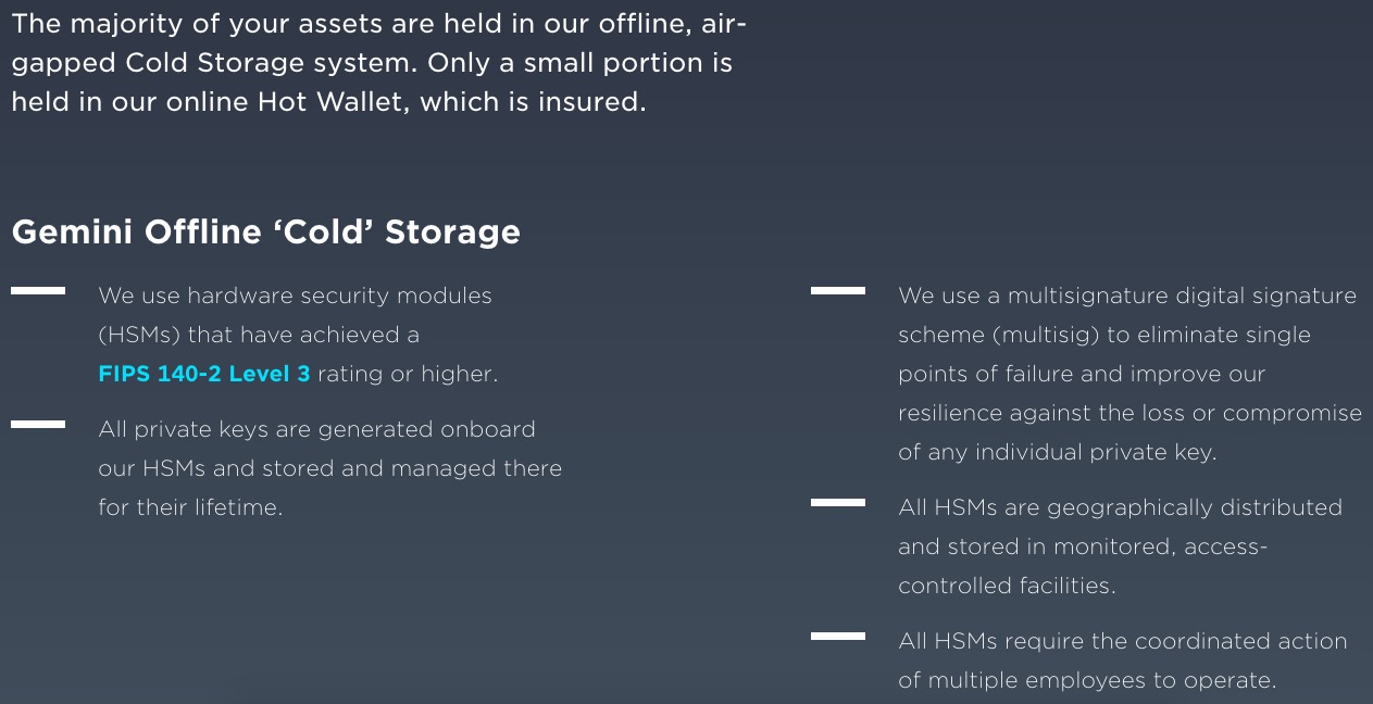 Gemini offline cold storage