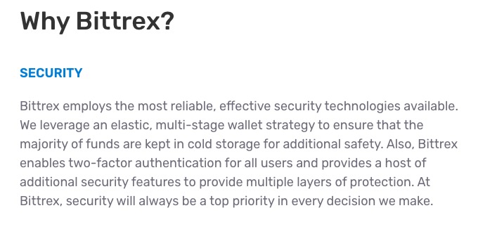 Bittrex security screenshot