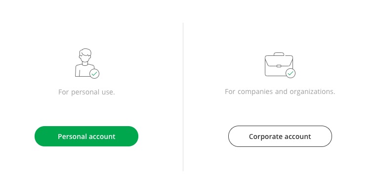bitstamp sign up personal corporate account selection
