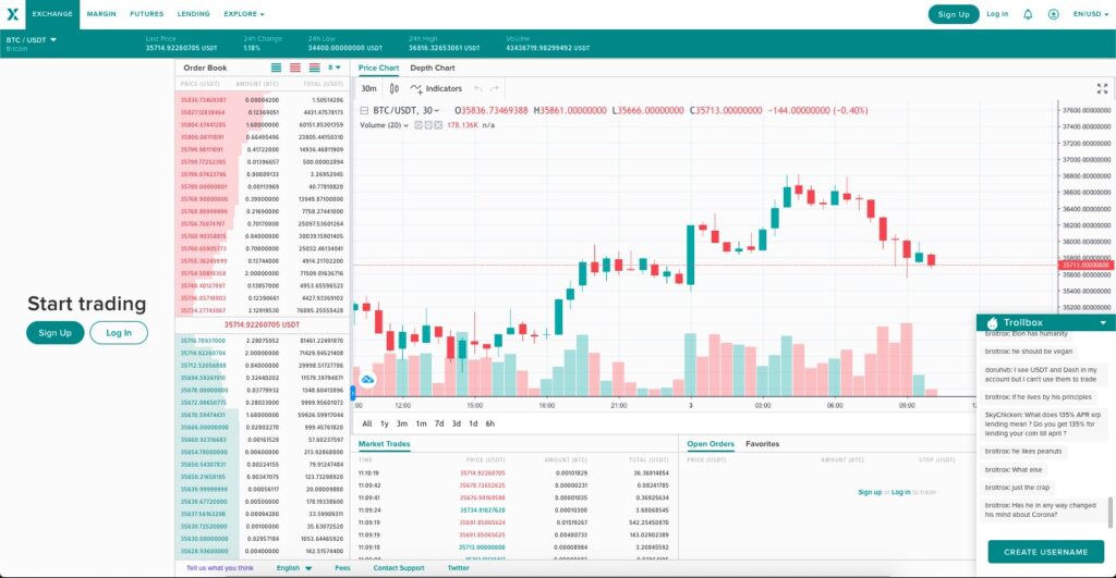 poloniex trading interface