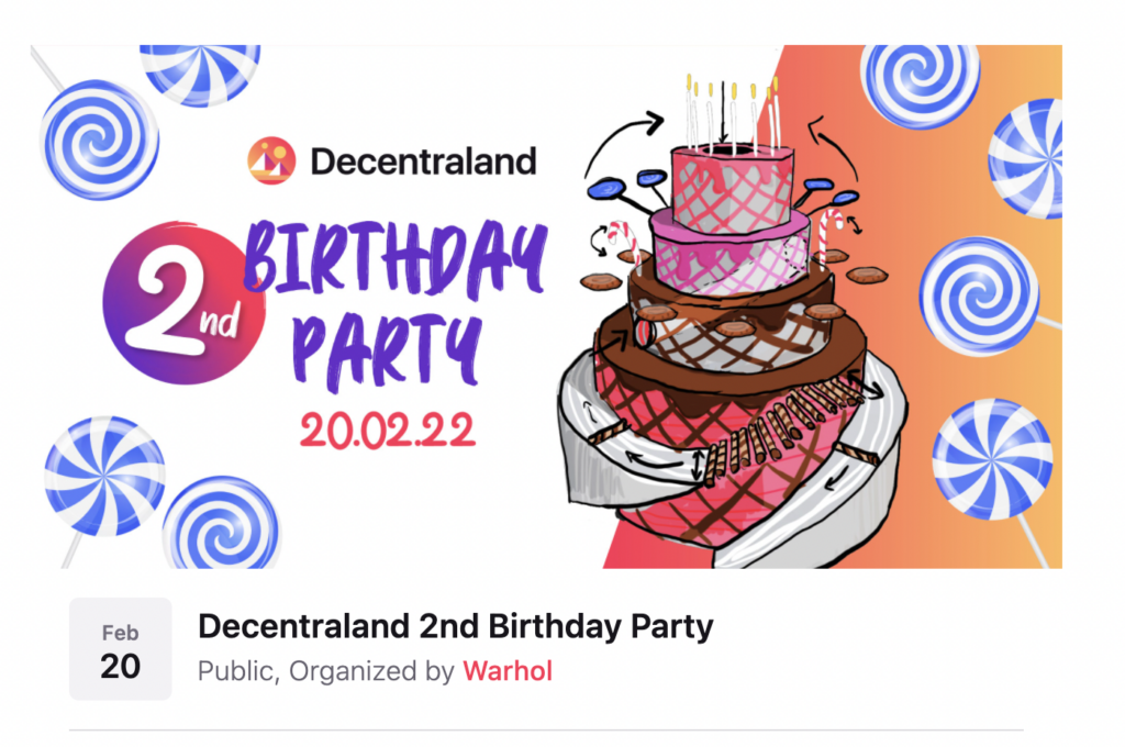 decentraland mana birthday party