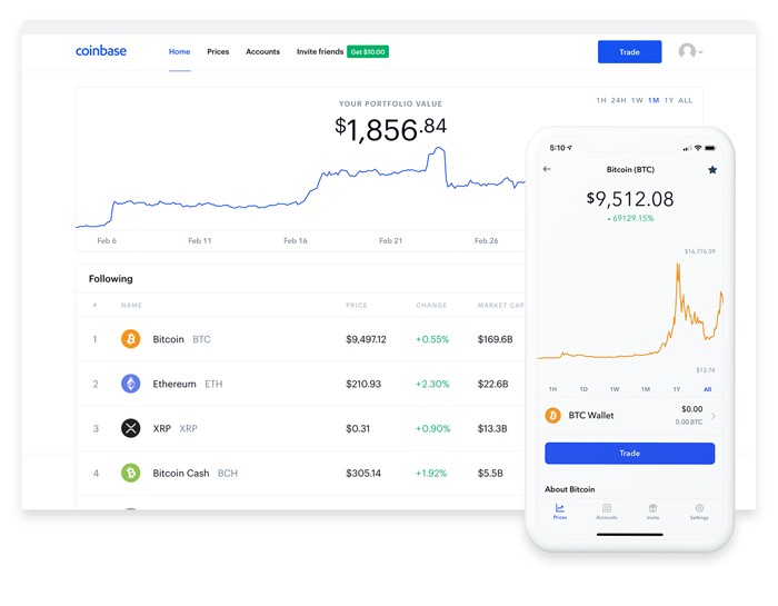 coinbase app trading screenshot