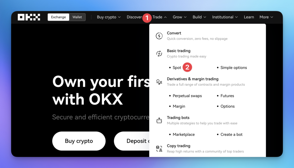 how to start spot trading on okx